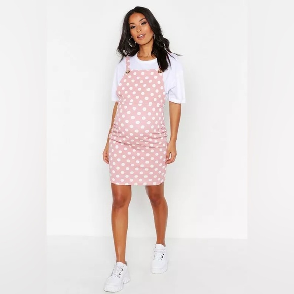 NWT size large Polka Dot Maternity overall Dress - Picture 1 of 1
